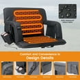 thumbnail image 5 of Slsy Double Heated Stadium Seat Bleacher Seat with Back & Arm Support, Portable 6 Reclinng Positions Stadium Seating for Bleachers, Bleacher Seats for Sports Events, Outing, Travelling, Hiking, 5 of 11