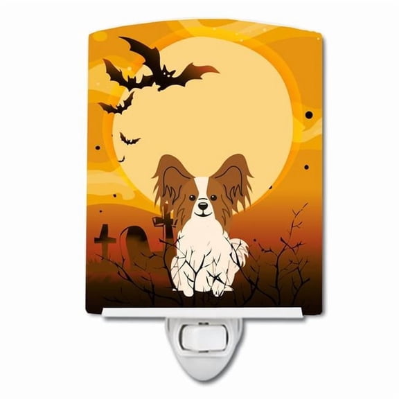 Halloween Papillon Red White Ceramic Night Light