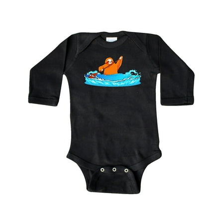 

Inktastic Kayaking Sloth Kayak Gift Baby Boy or Baby Girl Long Sleeve Bodysuit