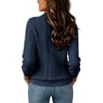 thumbnail image 6 of cocolona Womens Half Zip Sweater for Women Pullover Long Sleeve Cable Knit Sweater Dressy Casual Solid Color Fall Sweater, 6 of 8