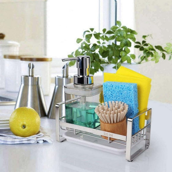 Sink Rag - Space Saving For Kitchen Counters, Stainless Steel For Hand Soap, Brushes, Spoons And Forks