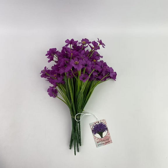 LOVEBLISS Artificial flowers,Bundles Artificial Flowers UV Resistant Outdoor Plants No Fade Faux Plastic Shrubs Fake Silk Flowers Window Box Garden Porch Home Decoration(Purple)