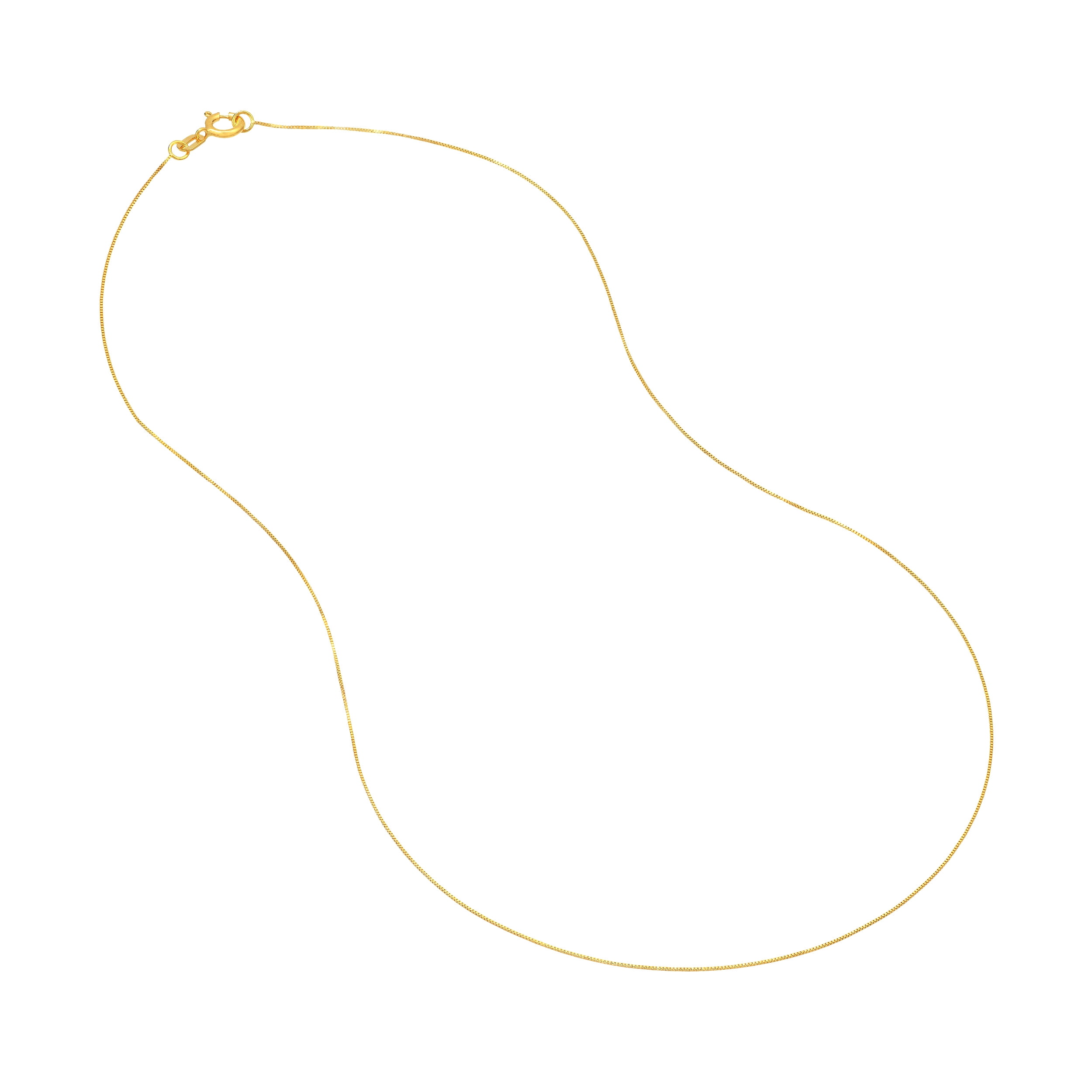 10K Yellow Gold 18" 0.42mm Box Chain Necklace w/ 5mm Spring Ring - Women