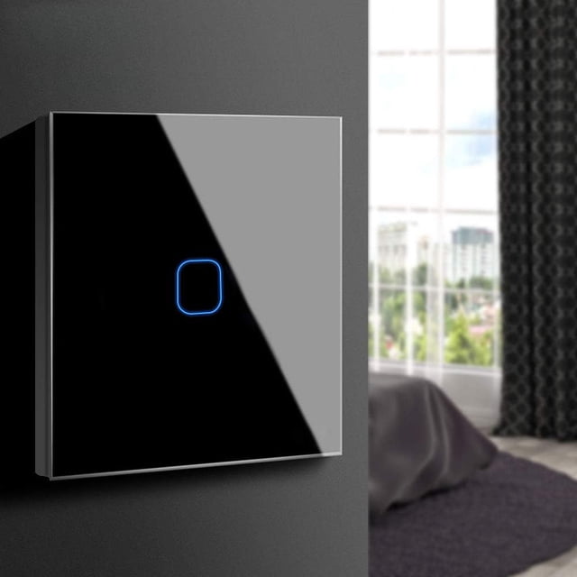 Interruptor táctil inalámbrico con panel táctil, interruptor de luz con pantalla LED, panel de sensor táctil de luz, cristal resistente al agua y a los arañazos