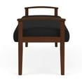 thumbnail image 3 of Amherst Wood Reception Waiting Room 19" 3 Seat Bench / Walnut Wood / Black, 3 of 5