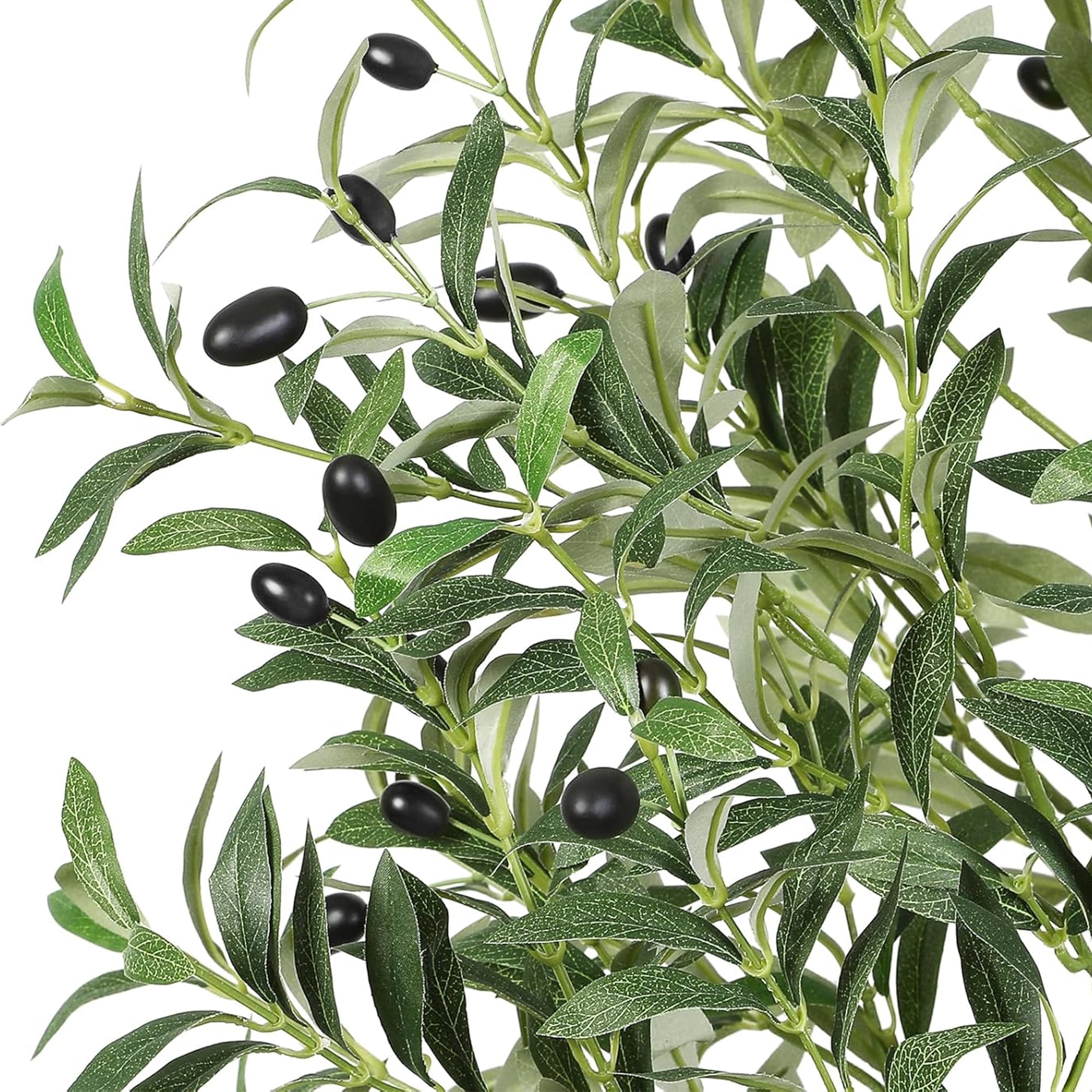 GPED Artificial Olive Trees, 6FT Fake Olive Trees for Indoor, Faux Olive Silk Tree with Lifelike Fruits, Large Olive Plants with White Planter for Home Decor and Housewarming Gift, 1 Pack