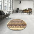 thumbnail image 4 of Ahgly Company Machine Washable Indoor Rectangle Abstract Brown Gold Area Rugs, 8' x 12', 4 of 7