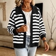 thumbnail image 7 of LUVDA Striped Knit Cardigan for Women Collared Button Up Sweater Colorblock Long Sleeve Casual Fall Top, 7 of 7