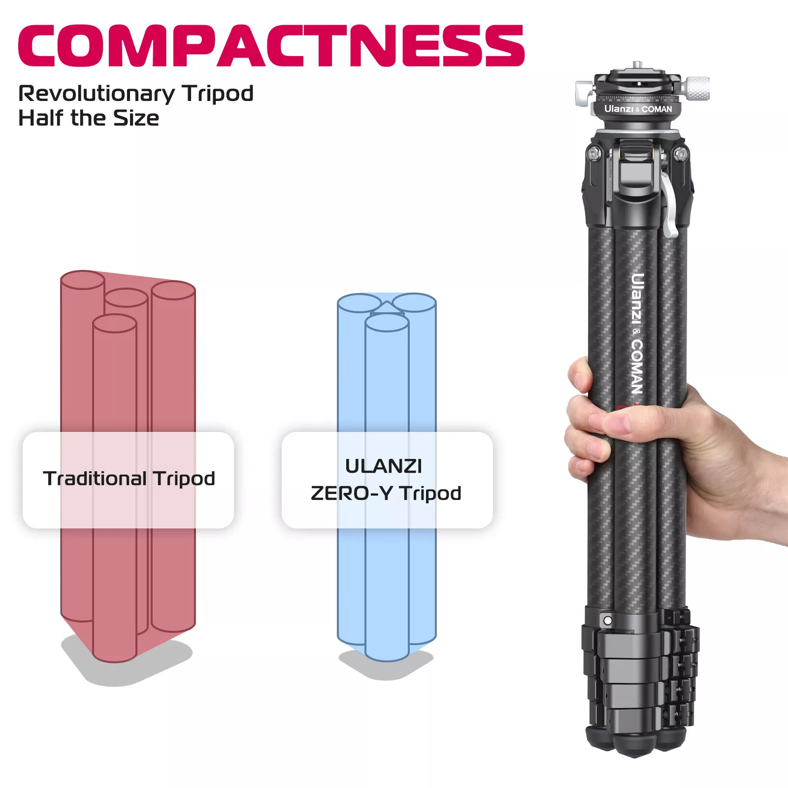 Ulanzi 3028 Zero Y Lightweight Travel Tripod for DSLR Camera - Lightweight, Versatile, and Durable