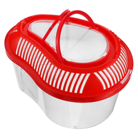 Luxshiny Tortoise Habitat Red Plastic Carrier for Pet Owners 1Pcs