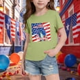 thumbnail image 5 of Cloaraye Toddler Girls T Shirts 4th of July Outfits Casual American Flag Printed Crew Neck Short Sleeve Shirts - 3t Girl Clothes, 5 of 5