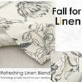 thumbnail image 2 of Linen Floral Valance for Windows Blackout Double Layer Valance Curtain 16 Inch Length for Living Room Bathroom Overlay Botanic Farmhouse Room Darkening 1 Panel Black on Beige, 2 of 5
