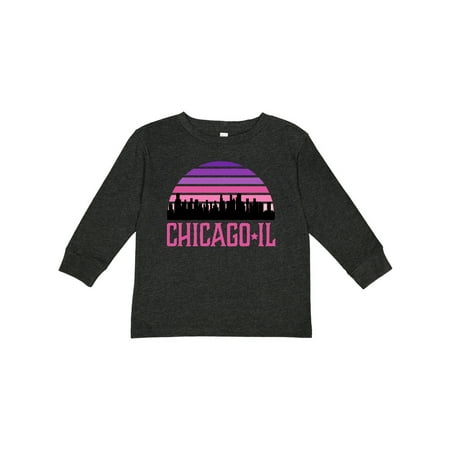 

Inktastic Chicago Gifts Souvenirs for Kids Gift Toddler Toddler Girl Long Sleeve T-Shirt