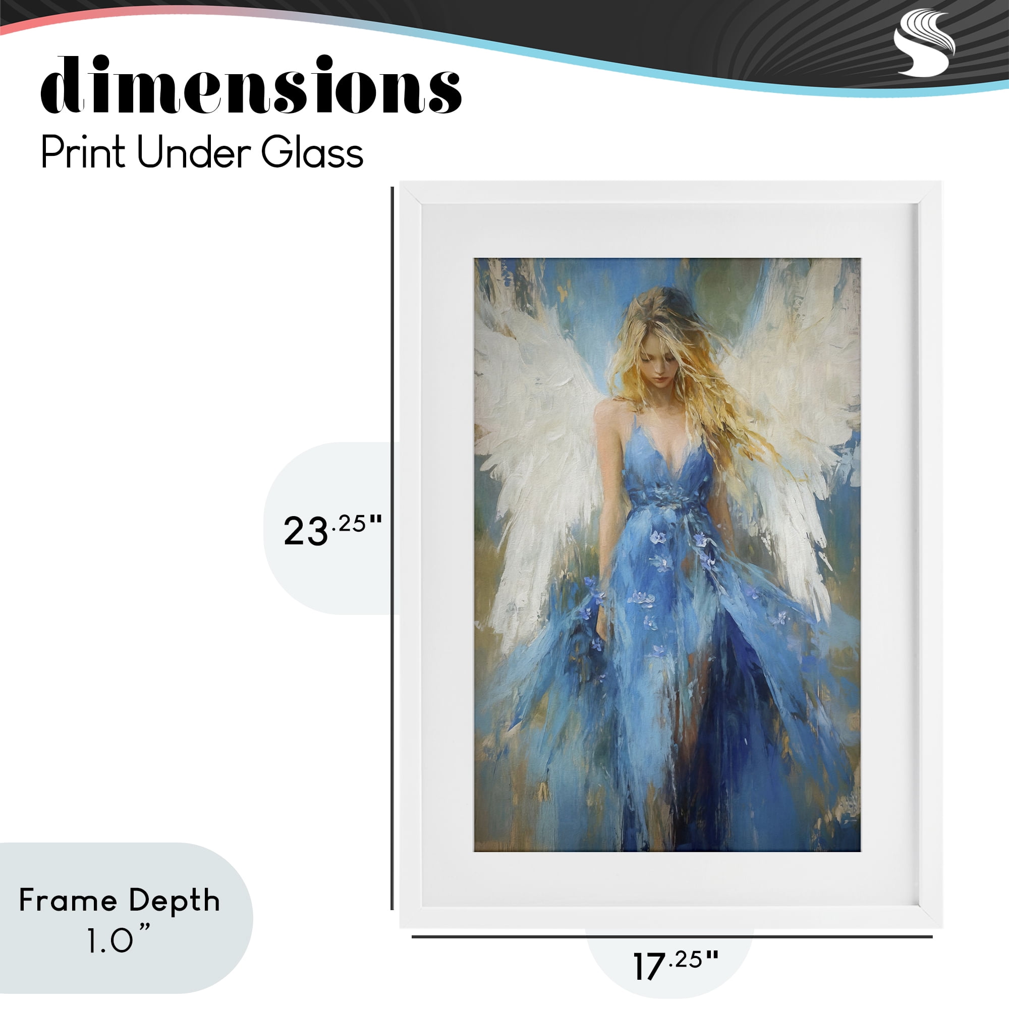 Stupell Industries Blue Flame of Hope White Framed Print Under Glass, design by Tina LeCour