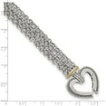 thumbnail image 3 of 14K/Silver Two-Tone Sterling Silver With 14K Diamond Heart Bracelet (7.75 X 12) Made In Thailand qtc183, 3 of 5
