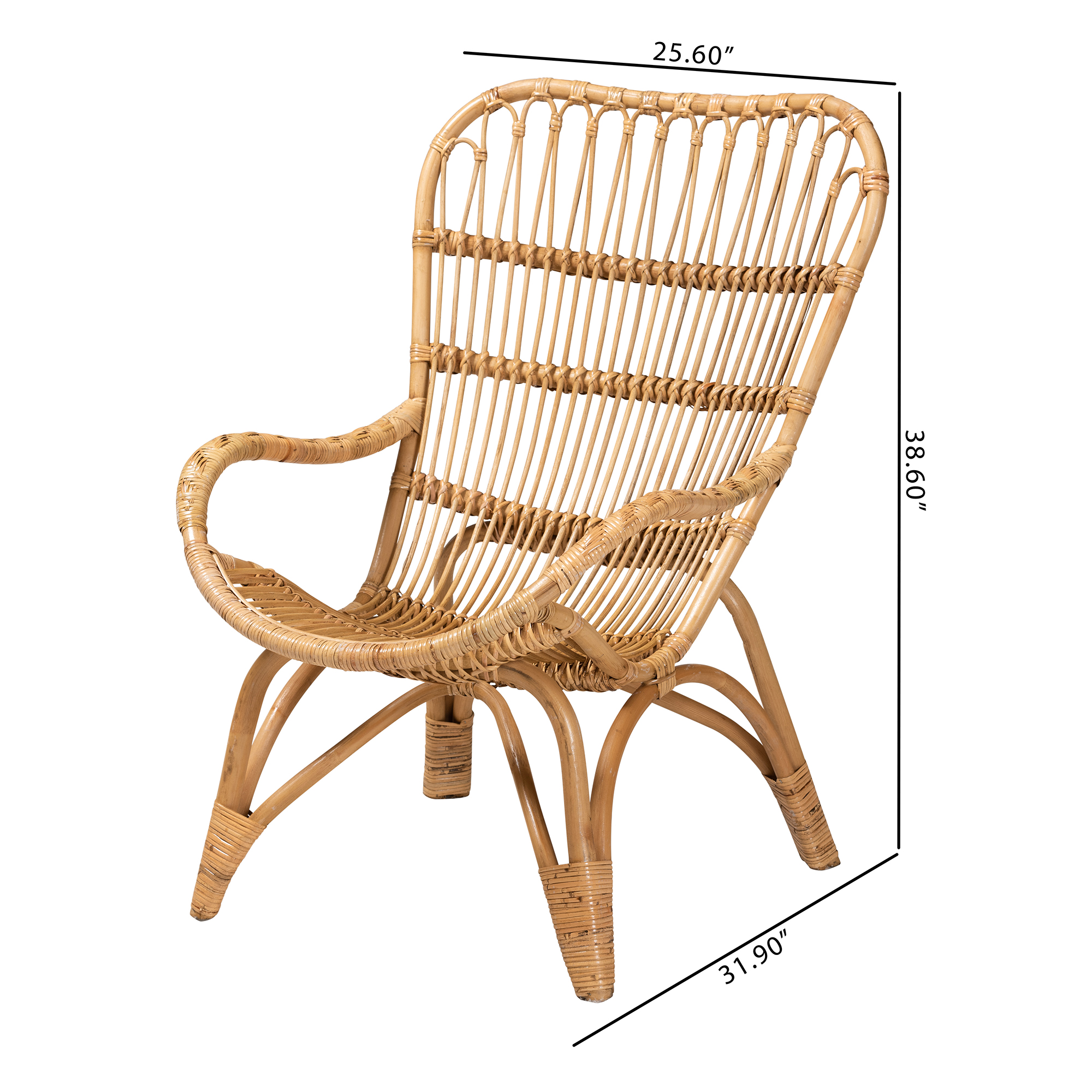 bali & pari Earvin Rattan BOHO Accent Chair, Natural Brown - image 10 of 10