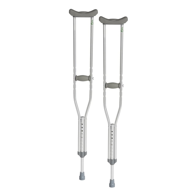 Muletas ajustables para adultos Hugo Mobility, muletas para caminar, muletas cómodas y ligeras con almohadilla para axilas y empuñadura, para usuarios de 132 a 152 cm