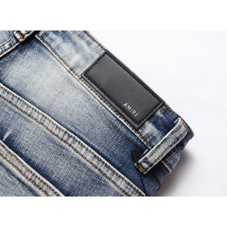 Amiri men's jeans casual comfort ripped holes denimjean Amiri men's jeans casual comfort ripped holes denimjean