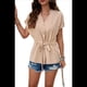 thumbnail image 4 of Blusas de Mujer con Botones, Cuello en V, Informales, Peplum, Blusas de Verano, Blusas Elegantes para Trabajar, Color Albaricoque M, 4 of 10