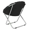 thumbnail image 4 of Warmounts Folding Saucer Chair for Adult, Oversized Circle Moon Chair for Kids Boys Girls, Metal Frame Rounded Papasan Chair for Bedroom, Black, 4 of 10
