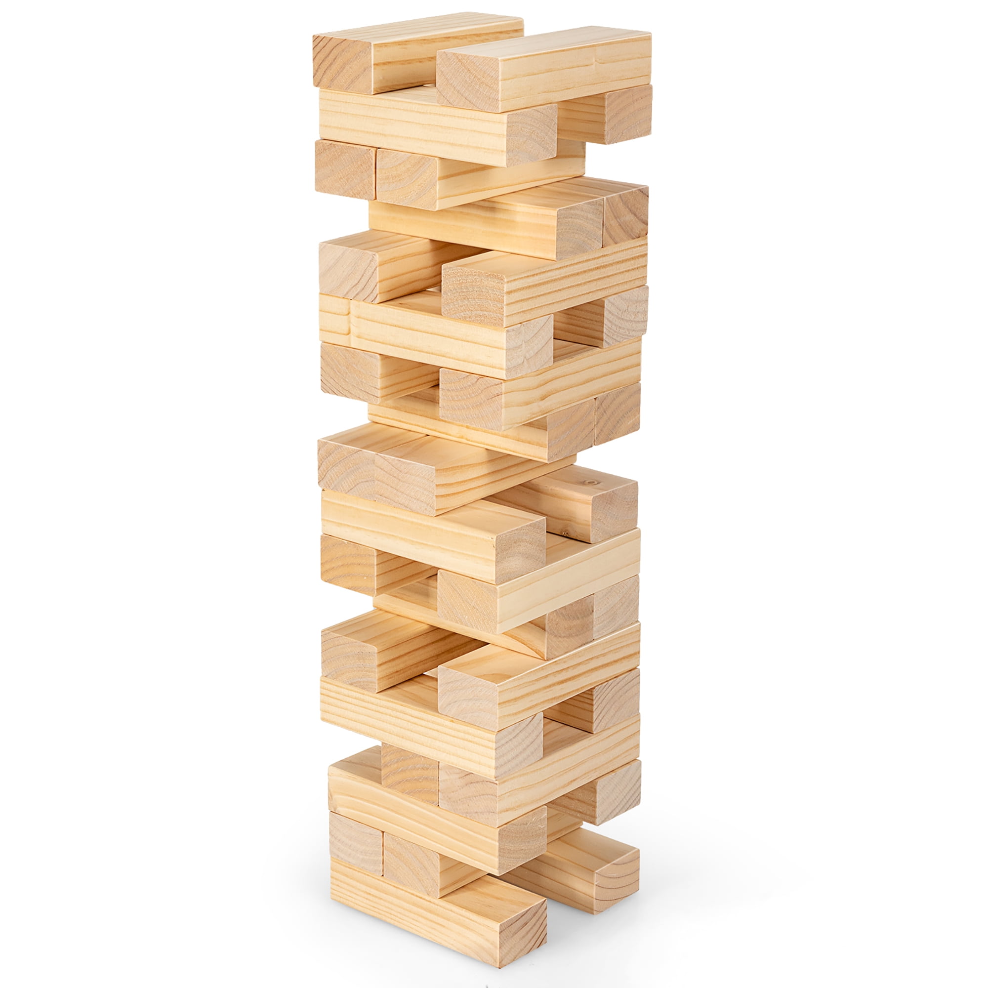 Stacks to 5+ Feet Blocks Game with Ca... Details about   Nattork Giant Wooden Tumbling Timbers 