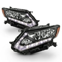 AKKON - Fits 2014-2016 Rogue 4Door [Halogen Models] Black Headlights Headlamps Driver Left   Passenger Right Pair 14 15 16