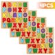 thumbnail image 1 of Juego de 4 rompecabezas de madera con alfabeto, números y formas de madera en 3D, tablero de rompecabezas de letras y números ABC, rompecabezas educativos de reconocimiento, el mejor regalo para, 1 of 8