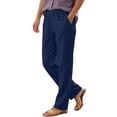 thumbnail image 2 of Straight Leg Pants for Women High Waist Stretchy Slim Fit Trousers with Pockets Solid Color Comfy Cotton Lounge Work Pants,Sizes S-2XL, 2 of 7