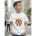 thumbnail image 3 of Boys Halloween Pumpkin Robot Graphic T-Shirt, Black Casual Style Halloween Shirts With Robot and Pumpkin, Girls/Boys Fall Clothes, Round Neck Short Sleeve T-Shirt, 3 of 7