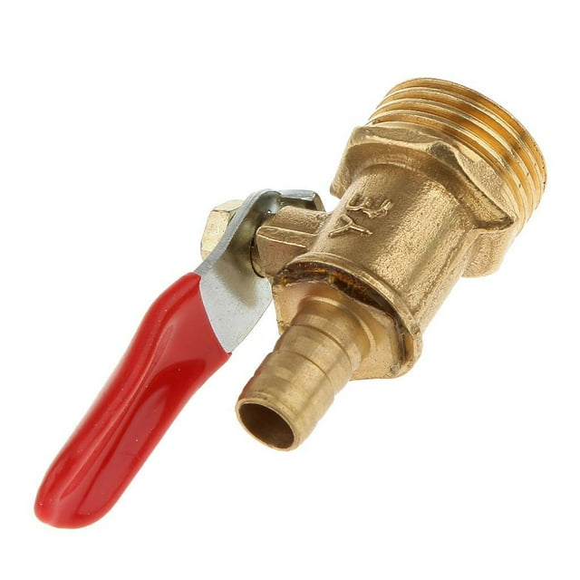 ZheElen Versatile Threaded Brass Ball Valve for Multiple Uses 4 interface 20mm 8mm Red 1Set