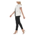 thumbnail image 3 of DKNY Womens Ivory Belted Cap Sleeve Collared Wrap Top M, 3 of 3