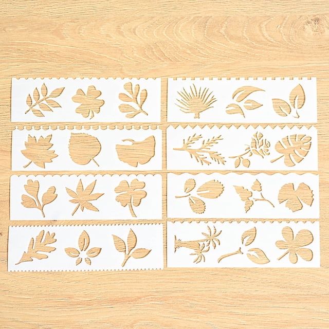 Graflsoa Creative Drawing Stencil Kit - Leaf, Animal, and Floral Patterns for Kids' Art Projects - 8-Sheet Set with Versatile Designs