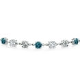 thumbnail image 2 of Gem Stone King 3.11 Ct Round London Blue Topaz and E-F Lab Grown Diamond 925 Sterling Silver Tennis Bracelet for Women (Fully Adjustable up to 9 inch), 2 of 3