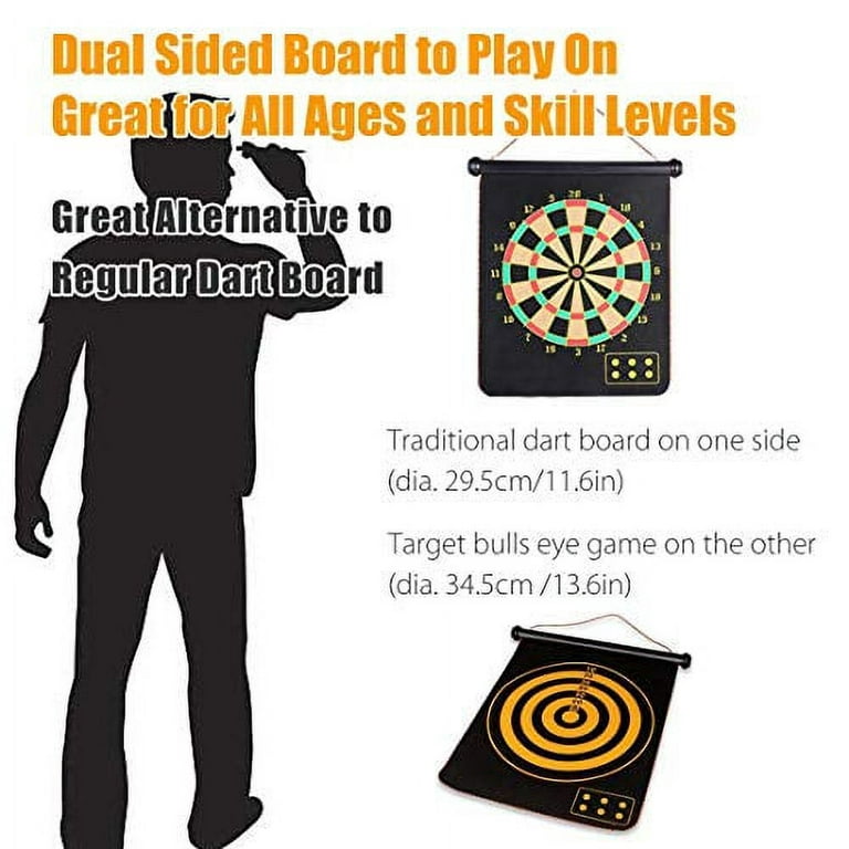 Magnetic Dart Board Indoor Outdoor Games for Kids and Adults, Toys Gifts  for 5 6 7 8 9 10 11 12 13 Year Old Boy, 12pcs Safe Darts, Easily Hangs