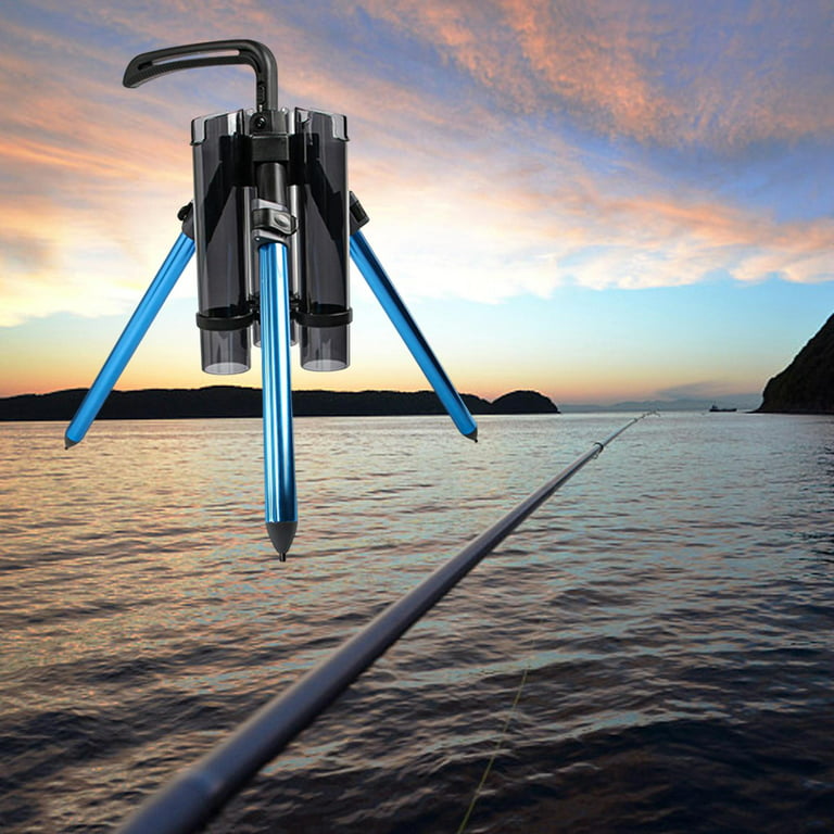 Fishing Rod Tripod Bracket Lightweight Stand Holder Rack for Ship Boat blue  long