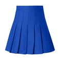 thumbnail image 4 of Ploknplq Knife Pleat Skirt for Women Solid Mini Length Pleated Skirts for Women Mini Skirt Blue S, 4 of 4