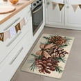 thumbnail image 2 of Winter Pine Cone Decorative Front Door Mat, Bow Pine Needle Red Berry Welcome Doormat Indoor Outdoor Non-Slip Floor Entryway Rug, Christmas Seasonal Home Kitchen Decoration 17x30 Inch, 2 of 6