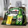 thumbnail image 1 of Manta de franela con estampado de cerveza verde, mantas cálidas para camas, manta de Picnic, forros de cama, regalo de cumpleaños, 1 of 4