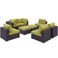 thumbnail image 3 of Modway Convene 8 Piece Outdoor Patio Sectional Set in Espresso Peridot, 3 of 7