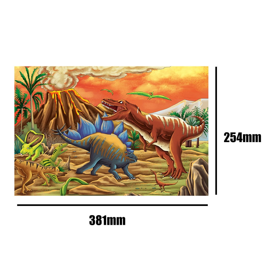 100 Pieces Jigsaw Puzzle Children Dinosaur Kids Educational Cartoon Puzzles Toys