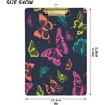 thumbnail image 2 of FMSHPON Color Butterflies on Black Background Clipboard Hardboard Wood Nursing Clip Board and Pull for Standard A4 Letter 13x9 inches, 2 of 7
