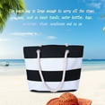 thumbnail image 5 of SLYNSHome Tropical Summer Striped Beach Bag For Women Tote Bags Reusable Grocery Shoulder Bag With Zipper Pocket, 5 of 7