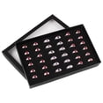 thumbnail image 4 of Caja organizadora de 36 ranuras, soporte para joyas, pendiente, de , vitrina, bandeja negro Zulema sostenedor del anillo, 4 of 6