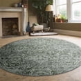 thumbnail image 3 of Pemberly Row Polyester Transitional Abstract Green 5' Round Area Rug, 3 of 4