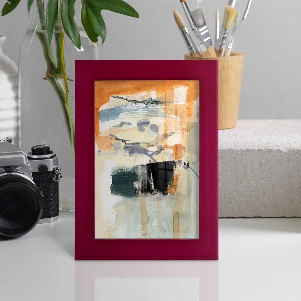Seria I - Framed Print w/glass - Cherry Red