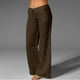 thumbnail image 3 of Pantalones de pierna ancha y cintura alta para mujer, estilo europeo y americano, con bolsillos grandes en el pie, de algodón y lino, informales, para mujer, 3 of 6