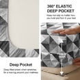 thumbnail image 4 of Flymme Grey Geometric Triangle Sheet Set Twin Size,Soft Microfiber Bed Sheets with 14" Deep Pocket, Modern Bedding for Bedroom Decor, 4 of 8