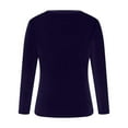 thumbnail image 3 of Velvet Tops for Women Crewneck Long Sleeve Velour Shirt Ladies Dressy Casual Blouses Fall Fashion Dark Purple 2XL, 3 of 5