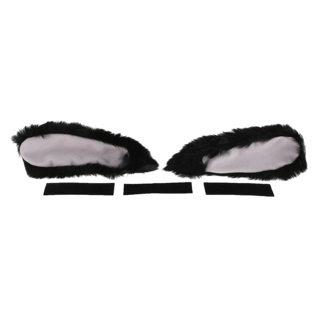 Accesorios para Cascos de Motocicleta Decoración Conejo de Orejas Plegables para Cascos de Motocicleta Bicicleta Esquí Etiqueta de Peluche Negra 1 Set