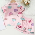 thumbnail image 6 of Kaprioy Girls Summer Outfits Birthday Girl Pajamas Silk Stain Pjs Shirt Tops+Shorts 2Piece Set Birthday Toddler Kids Little Girl Gift, 6 of 8
